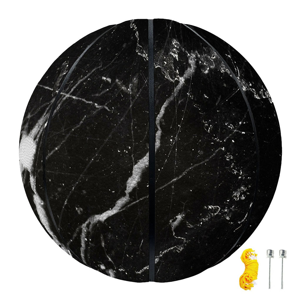 Black White Scratch Marble Print Basketball