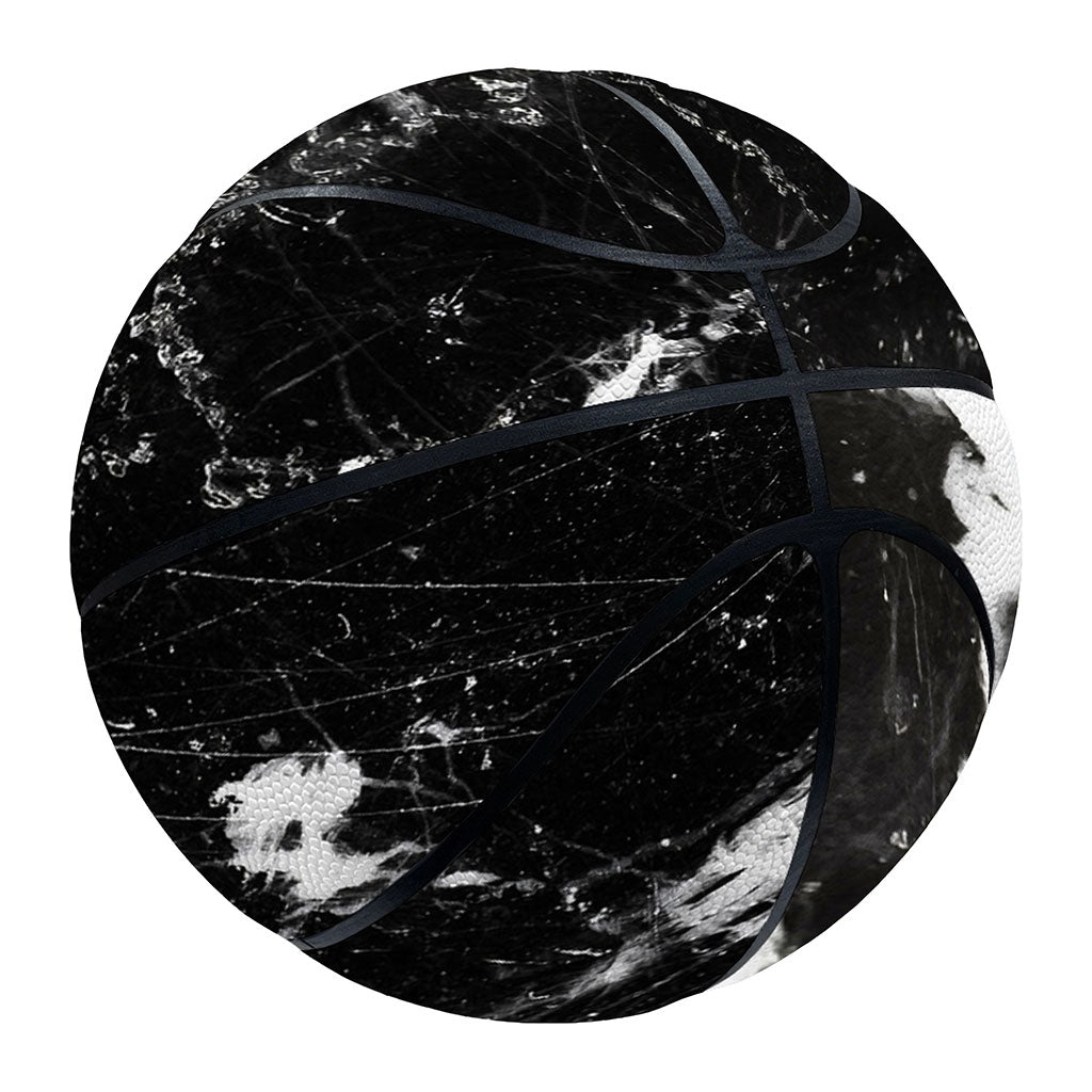 Black White Scratch Marble Print Basketball