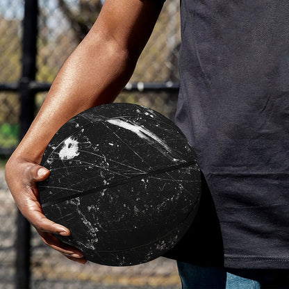 Black White Scratch Marble Print Basketball