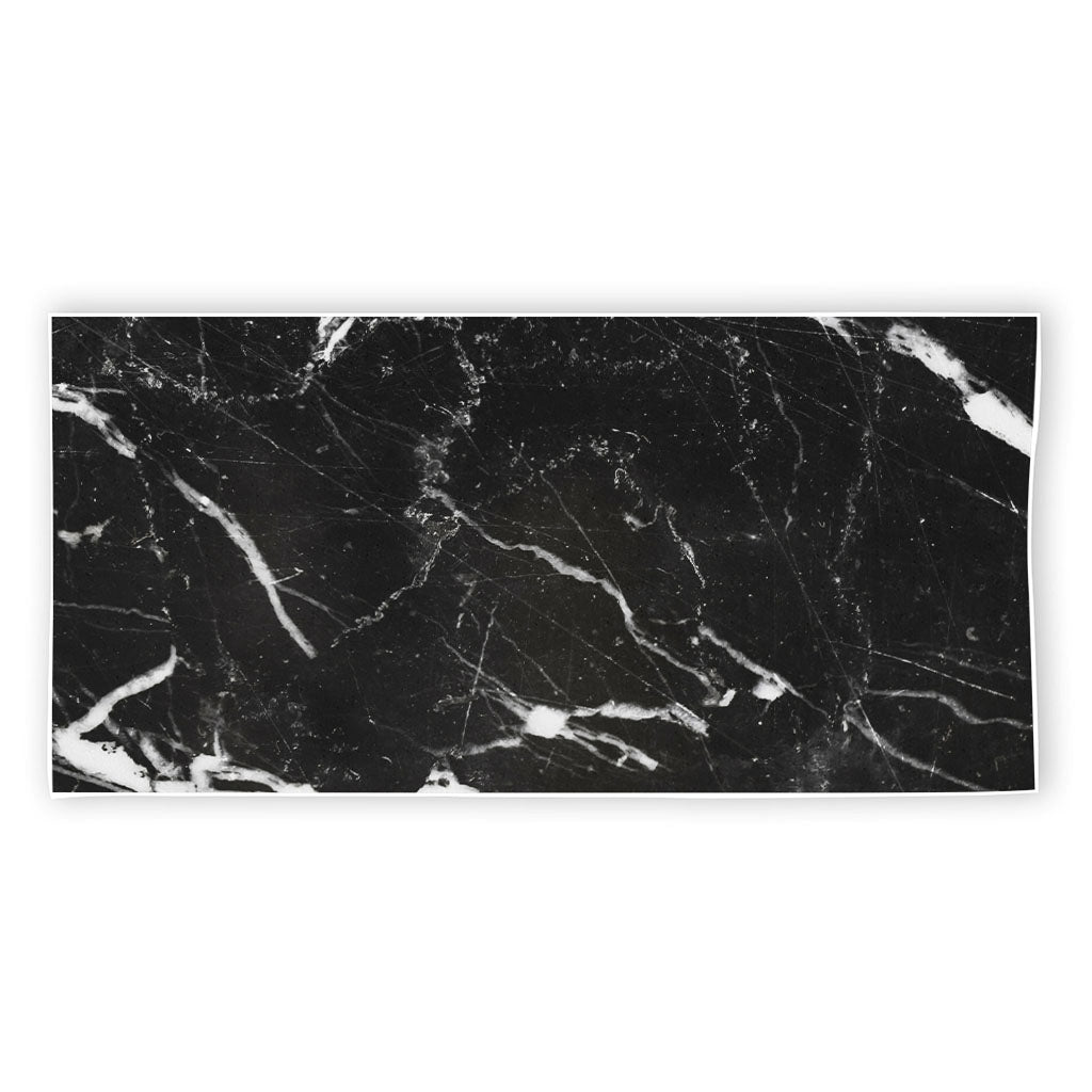Black White Scratch Marble Print Beach Towel