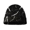 Black White Scratch Marble Print Beanie