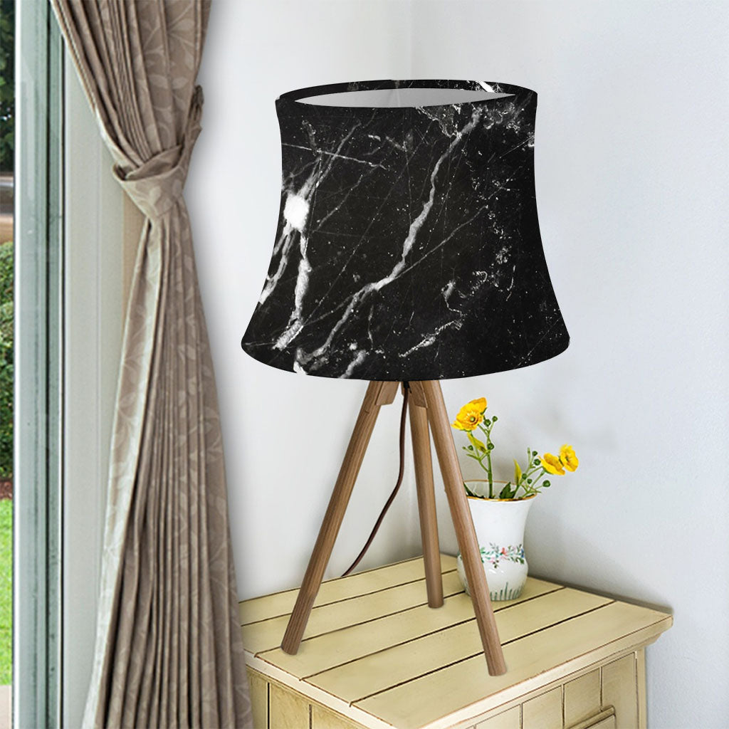 Black White Scratch Marble Print Bell Lamp Shade