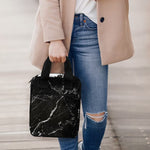 Black White Scratch Marble Print Bible Tote Bag