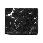 Black White Scratch Marble Print Bifold Wallet