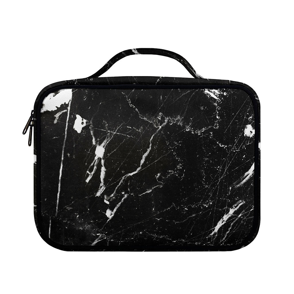 Black White Scratch Marble Print Briefcase Bible Bag