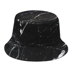 Black White Scratch Marble Print Bucket Hat