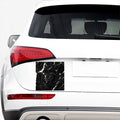 Black White Scratch Marble Print Car Sticker