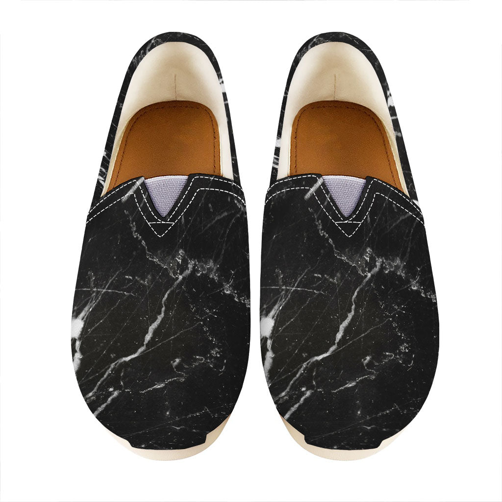 Black White Scratch Marble Print Casual Shoes