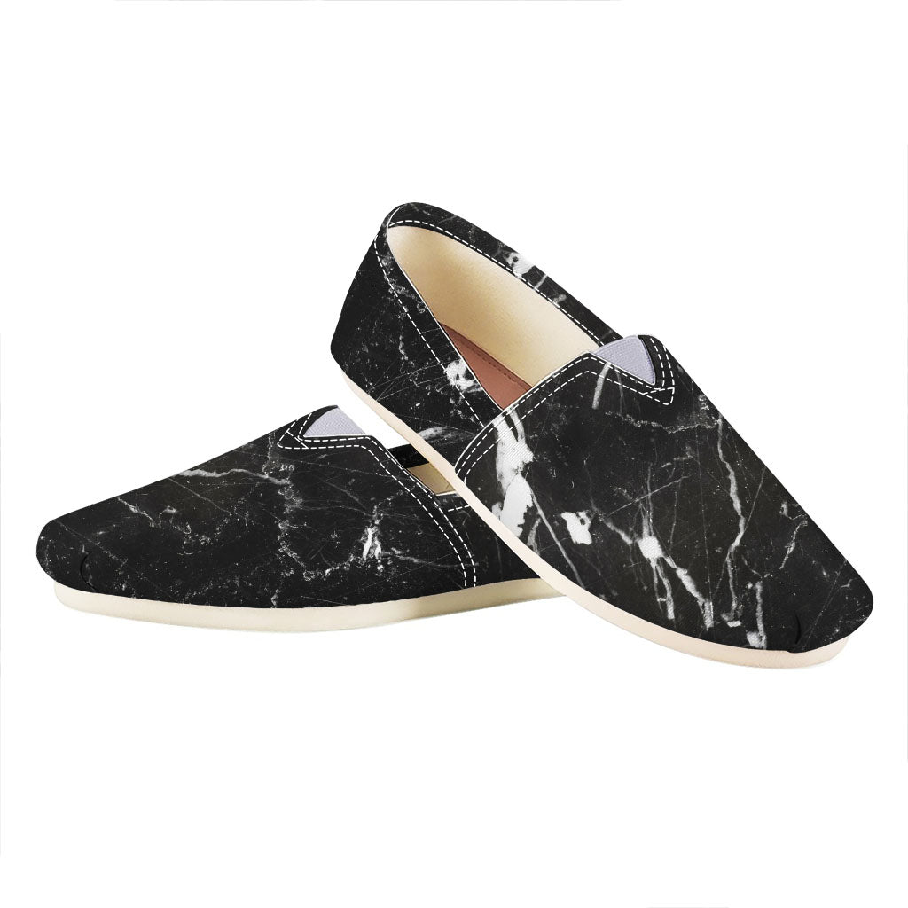 Black White Scratch Marble Print Casual Shoes