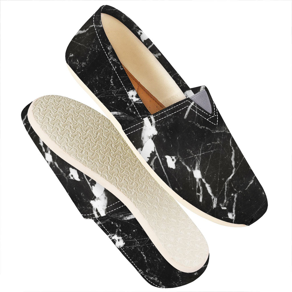 Black White Scratch Marble Print Casual Shoes