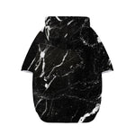 Black White Scratch Marble Print Dog Zip Up Hoodie