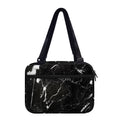 Black White Scratch Marble Print Double Strap Bible Bag