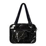 Black White Scratch Marble Print Double Strap Bible Bag