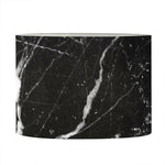 Black White Scratch Marble Print Drum Lamp Shade