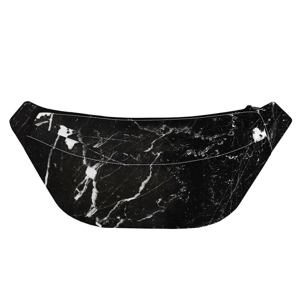 Black White Scratch Marble Print Fanny Pack