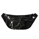 Black White Scratch Marble Print Fanny Pack