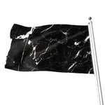 Black White Scratch Marble Print Flag