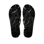 Black White Scratch Marble Print Flip Flops