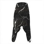 Black White Scratch Marble Print Hammer Pants