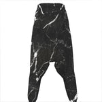 Black White Scratch Marble Print Hammer Pants