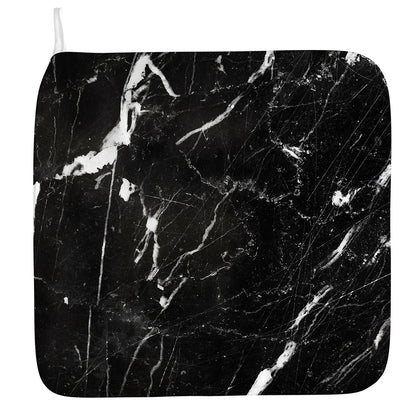 Black White Scratch Marble Print Hand Towel