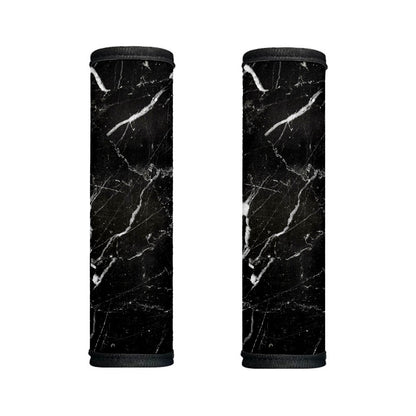 Black White Scratch Marble Print Handle Covers
