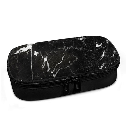 Black White Scratch Marble Print Insulin Cooler Travel Case