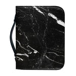Black White Scratch Marble Print Leather Bible Cover