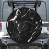 Black White Scratch Marble Print Leather Spare Tire Cover