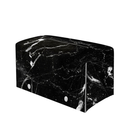 Black White Scratch Marble Print Leather Tissue Box Cover