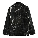 Black White Scratch Marble Print Men's Blazer