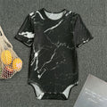 Black White Scratch Marble Print Men's Bodysuit