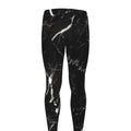 Black White Scratch Marble Print Men's Leggings