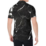 Black White Scratch Marble Print Men's Shirt