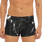 Black White Scratch Marble Print Men's Short Boxer Briefs