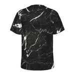 Black White Scratch Marble Print Men's Sports T-Shirt