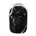 Black White Scratch Marble Print Mesh Laundry Hamper