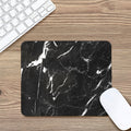 Black White Scratch Marble Print Mouse Pad