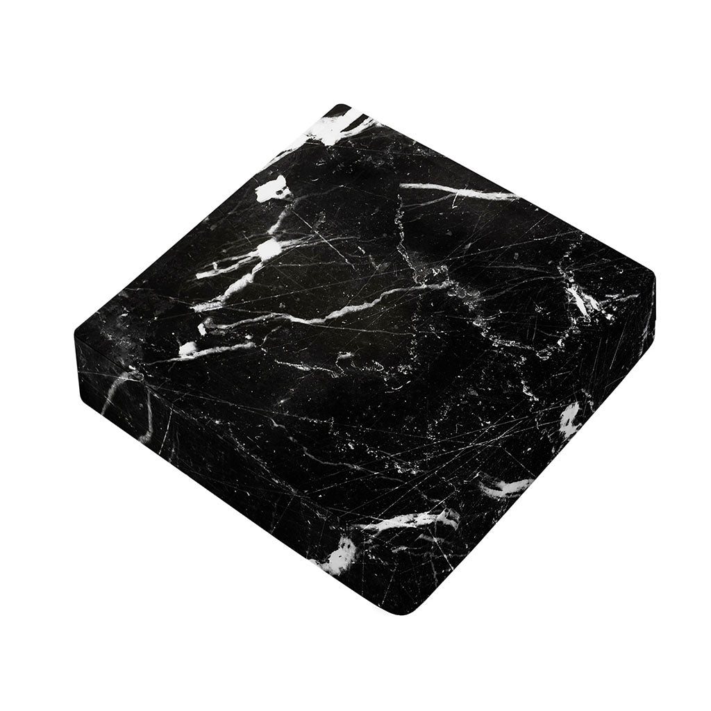 Black White Scratch Marble Print Outdoor Seat Cushion Cover