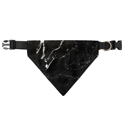 Black White Scratch Marble Print Over The Collar Dog Bandana