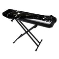 Black White Scratch Marble Print Piano Keyboard Cover