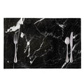 Black White Scratch Marble Print Placemat