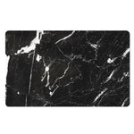 Black White Scratch Marble Print Polyester Doormat