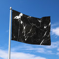 Black White Scratch Marble Print Polyester Flag
