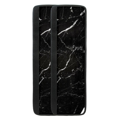 Black White Scratch Marble Print Refrigerator Handle Covers