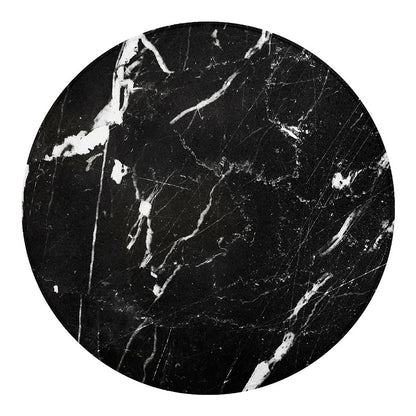 Black White Scratch Marble Print Round Blanket