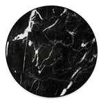Black White Scratch Marble Print Round Floor Mat