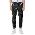 Black White Scratch Marble Print Joggers