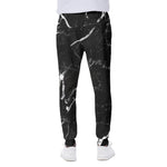 Black White Scratch Marble Print Scuba Joggers