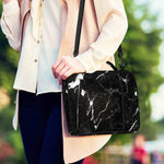 Black White Scratch Marble Print Shoulder Strap Bible Bag